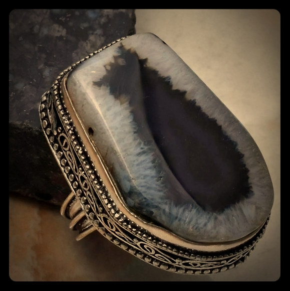 New Solar Agate 925 Silver Statement Ring. - Picture 2 of 5